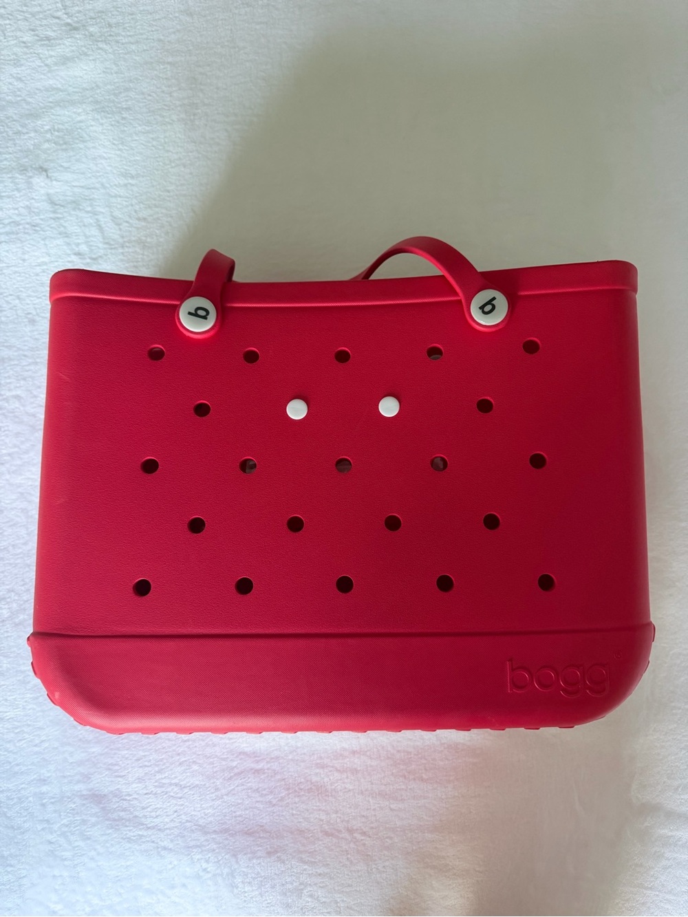 BOGG BAG Red Tote with Vent Hole Design